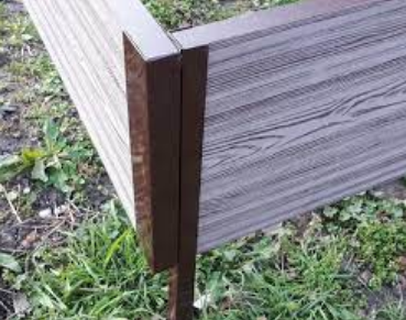 Угловой элемент металл, 90 град. 375х60х60мм. Коричневый цвет.